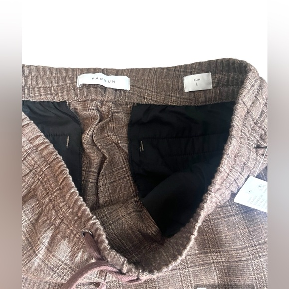 NWT-PacSun men’s stretch brown slim pants-Large - Picture 4 of 7